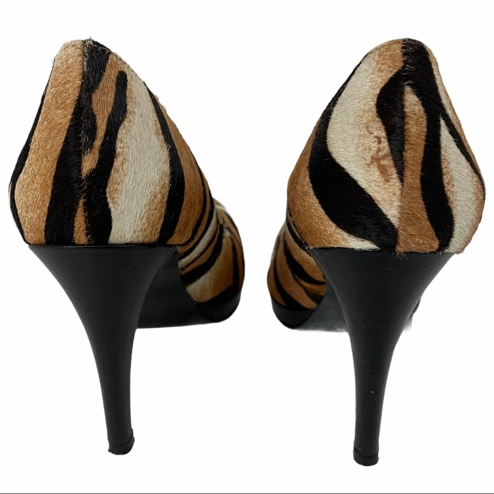 Vintage Nine West Bengal Tiger Heels- Real Fur